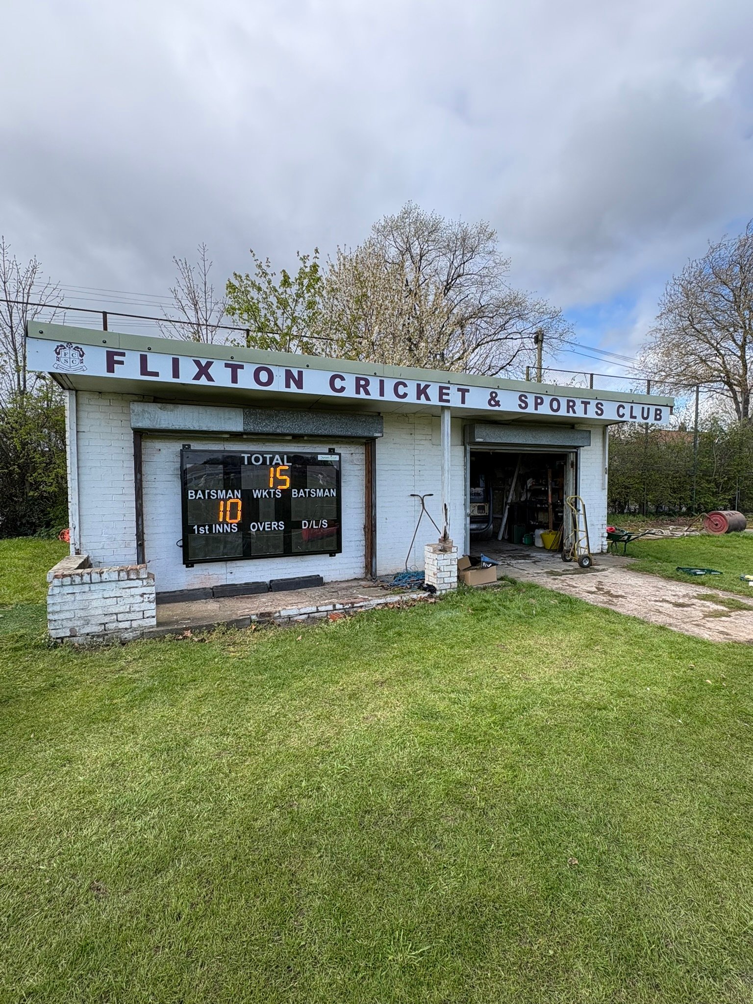 Flixton Cricket Club signage installation — new club sign produced and fitted by Digi Print, Flixton, Greater Manchester